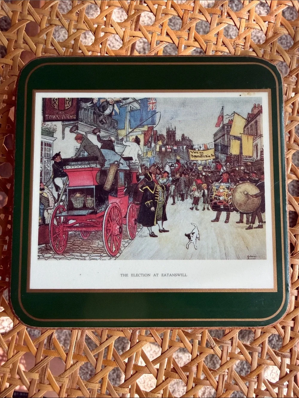 Vintage Pimpernel Cork Coasters with Dickensian Scenes